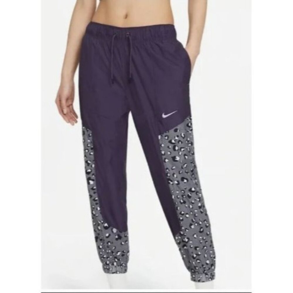 Nike NWT Women's Sportswear Small Dark Raisin/Iron Grey Woven Pull On Pants‎
